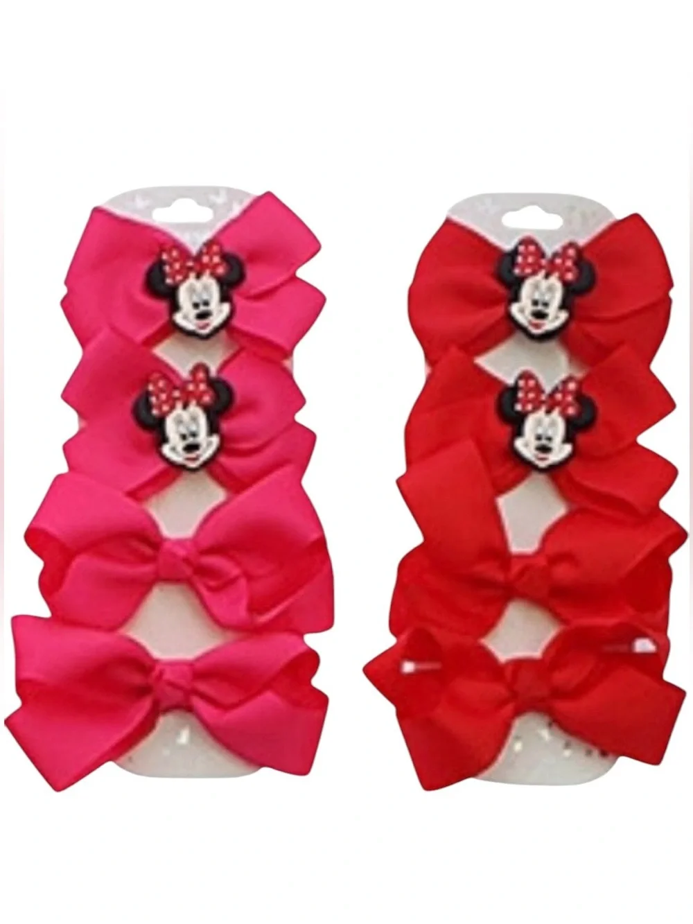 BUNDLE of 8 Disney Mickey Minnie Mouse theme Small Piggie Bow Clips Parks Outfit